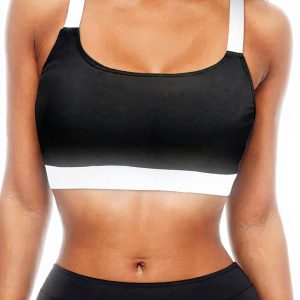 Haut de maillot de bain bandeau push-up imprimé hawaïen