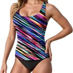 Haut de maillot de bain push-up femme multicolore dos nu-0