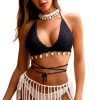 Brassière bikini femme push-up liens croisés coton dos nu