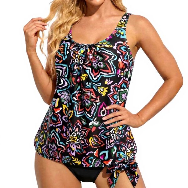 Haut de maillot de bain femme bandeau push-up floral