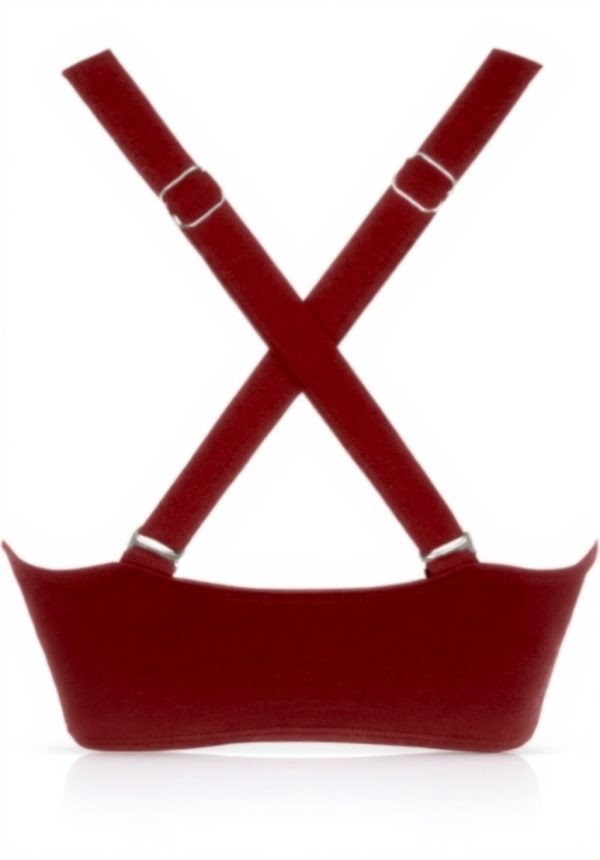 Haut de maillot push-up sans bretelles femme liens croisés