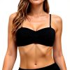 Haut de bikini femme push-up bandeau noir blanc maillot bain