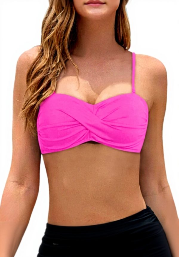 Haut de bikini dos nu bandeau femme grande taille extensible