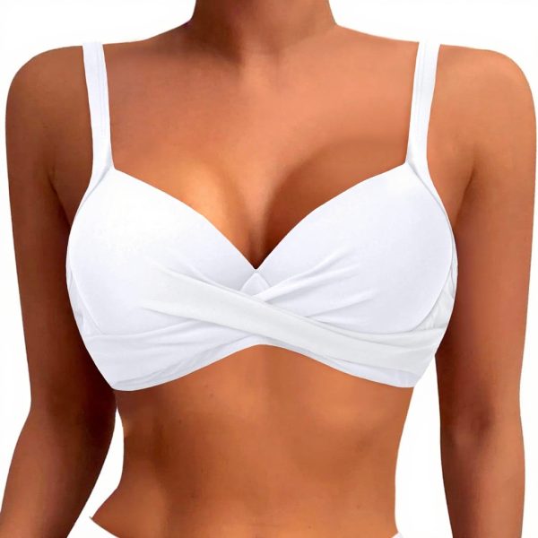 Haut de bikini bandeau push-up extensible grande taille