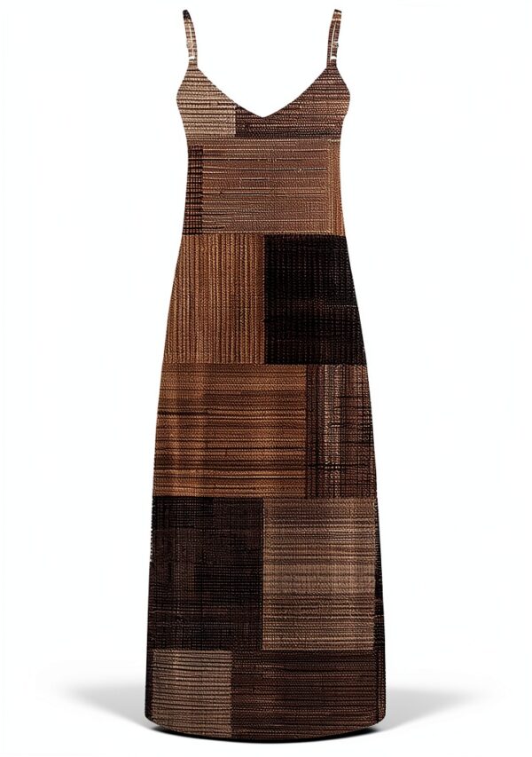 Robe d'été sans manches longue imprimée femme confortable-2