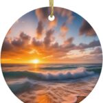 Pendentif céramique YYHWHJDE décoration Noël Hawaï coucher-0