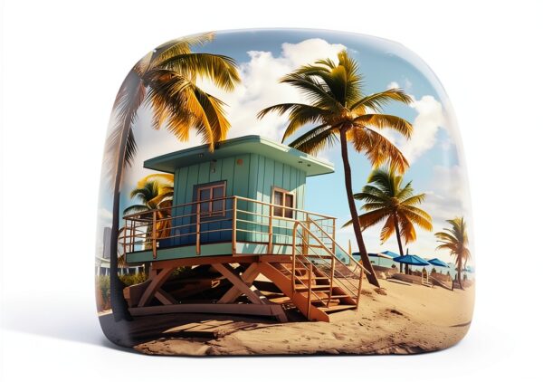 Housse appui-tête voiture YYHHAOFA Miami Beach polyester-6