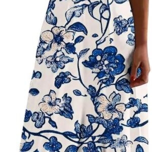 Robe d'été sans manches longue imprimée femme confortable-0