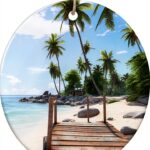 Pendentif céramique YYHWHJDE palmiers blanc décoration Noël-0