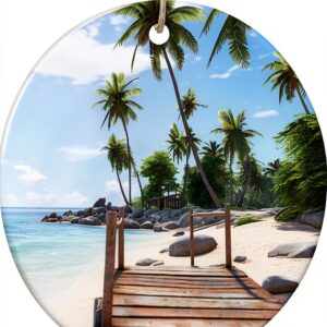 Pendentif céramique YYHWHJDE palmiers blanc décoration Noël-0