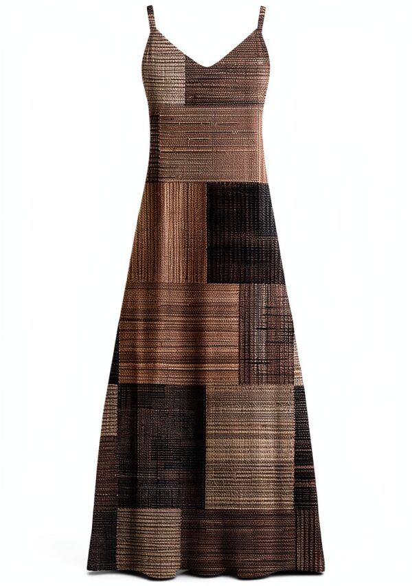 Robe d'été sans manches longue imprimée femme confortable-1