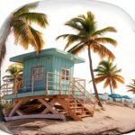 Housse appui-tête voiture YYHHAOFA Miami Beach polyester-0