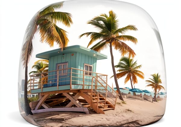 Housse appui-tête voiture YYHHAOFA Miami Beach polyester-0