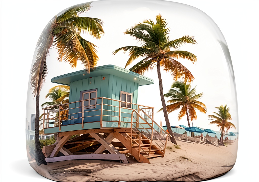 Housse d'appui-tête YYHHAOFA Miami Beach installée sur un siège auto